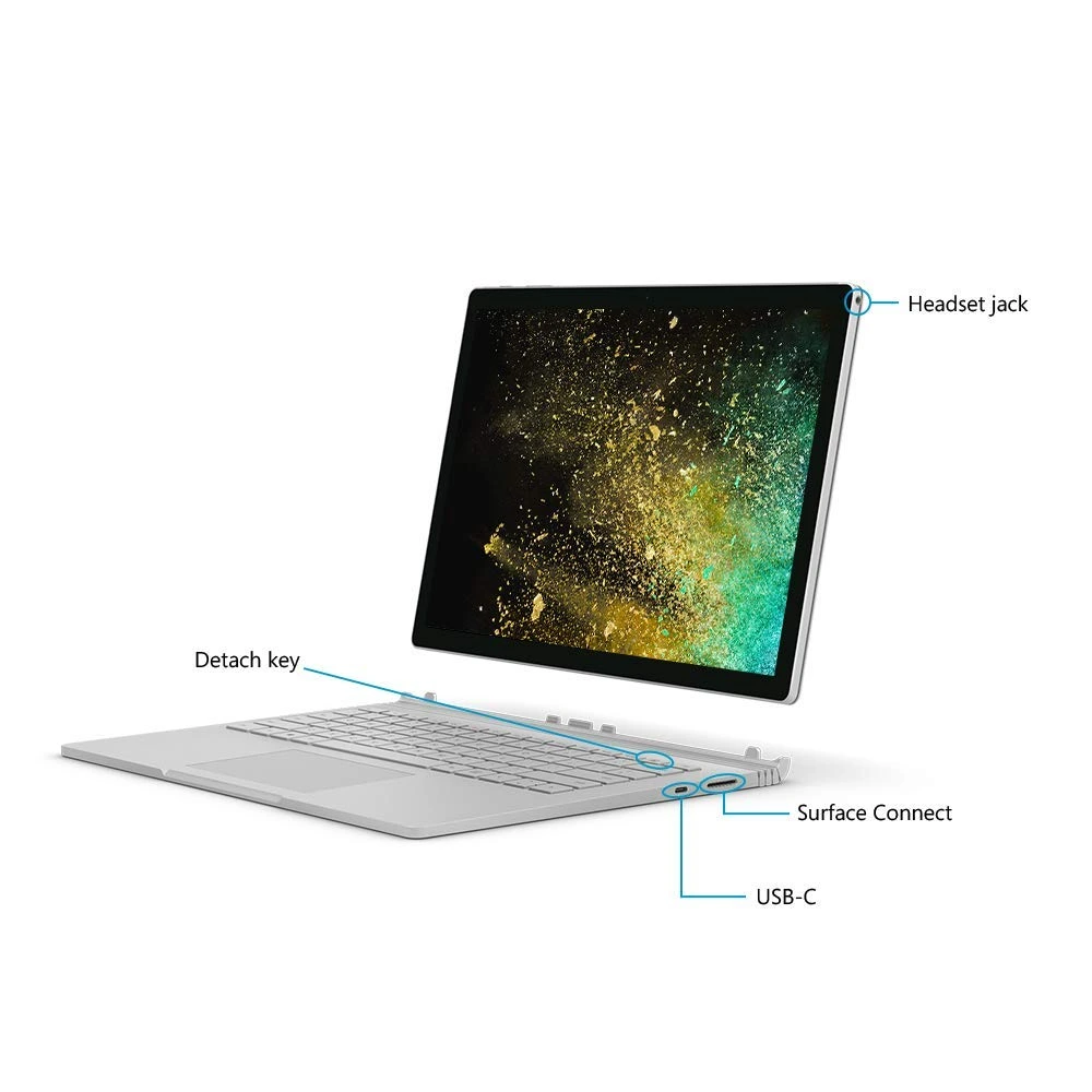 Microsoft Surface Book 2  | Intel i7 8th Gen  | 15" UHD | Windows 11 Pro | Refurbished