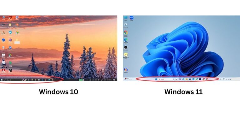 Interfaces of windows 10 and windows 11