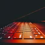 a keyboard with a light on it