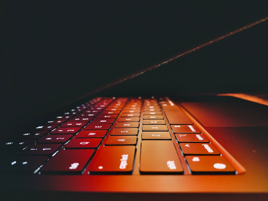 a keyboard with a light on it